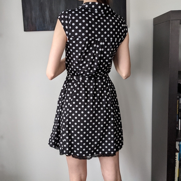 Guess Black and White Polka Dot Dress - Picture 4 of 5